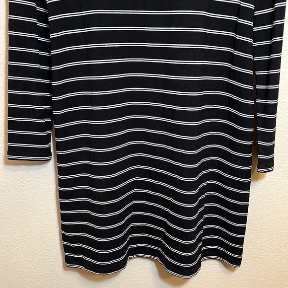 Sunday Black Cowl Neck Long Sleeve Striped Dress - Picture 8 of 11